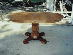 Amish Custom Made Oak Oval Table with Custom Pedestal