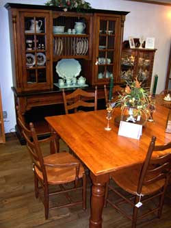 Amish Custom Made Cherry Two Tone Farmhouse Table